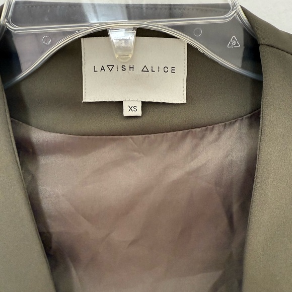Lavish Alice Olive Green Vest with Cape Blazer - Picture 6 of 9